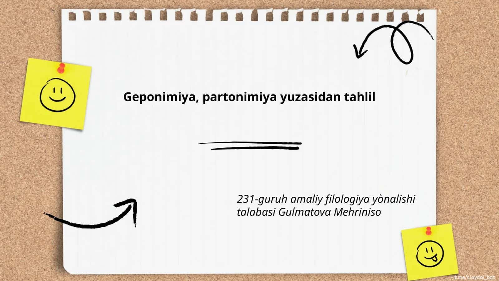 Geoponimiya, partonimiya yuzasidan tahlil
