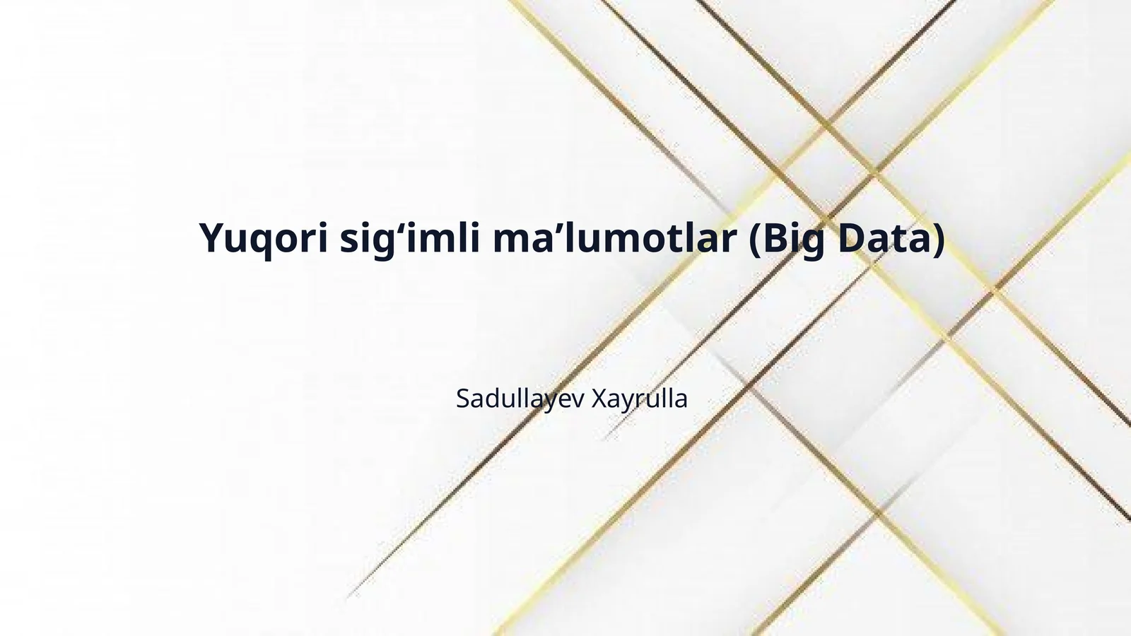 Yuqori sigʻimli maʼlumotlar (Big Data)