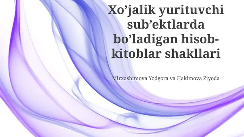 Mirxashimova Yodgora va Hakimova Ziyoda