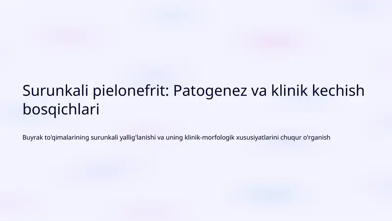 Surunkali pielonefrit
