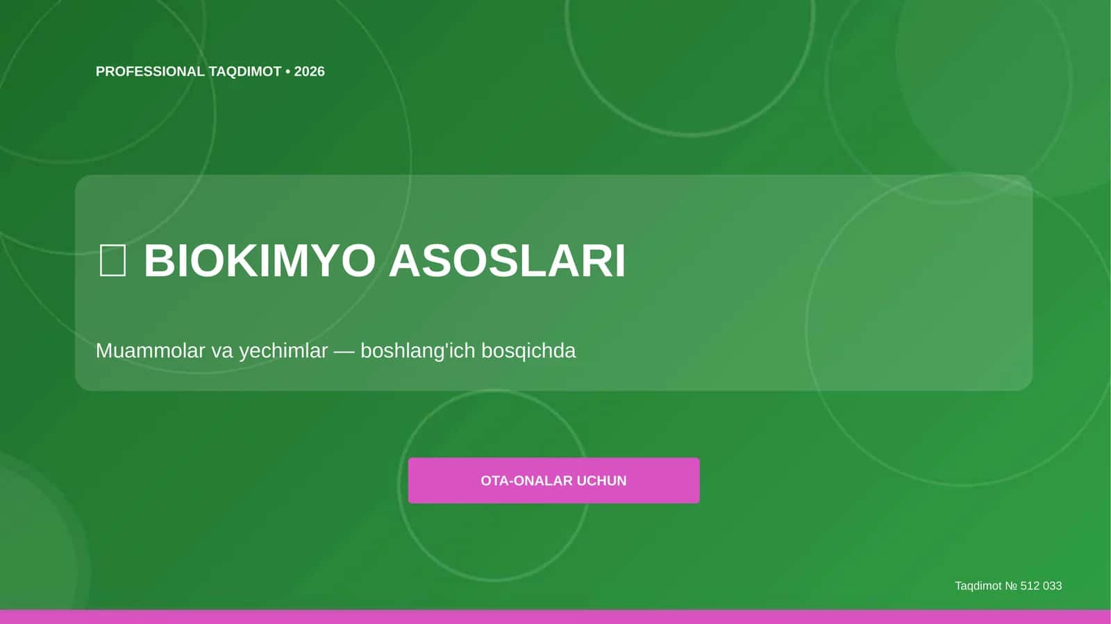BIOKIMYO ASOSLARI