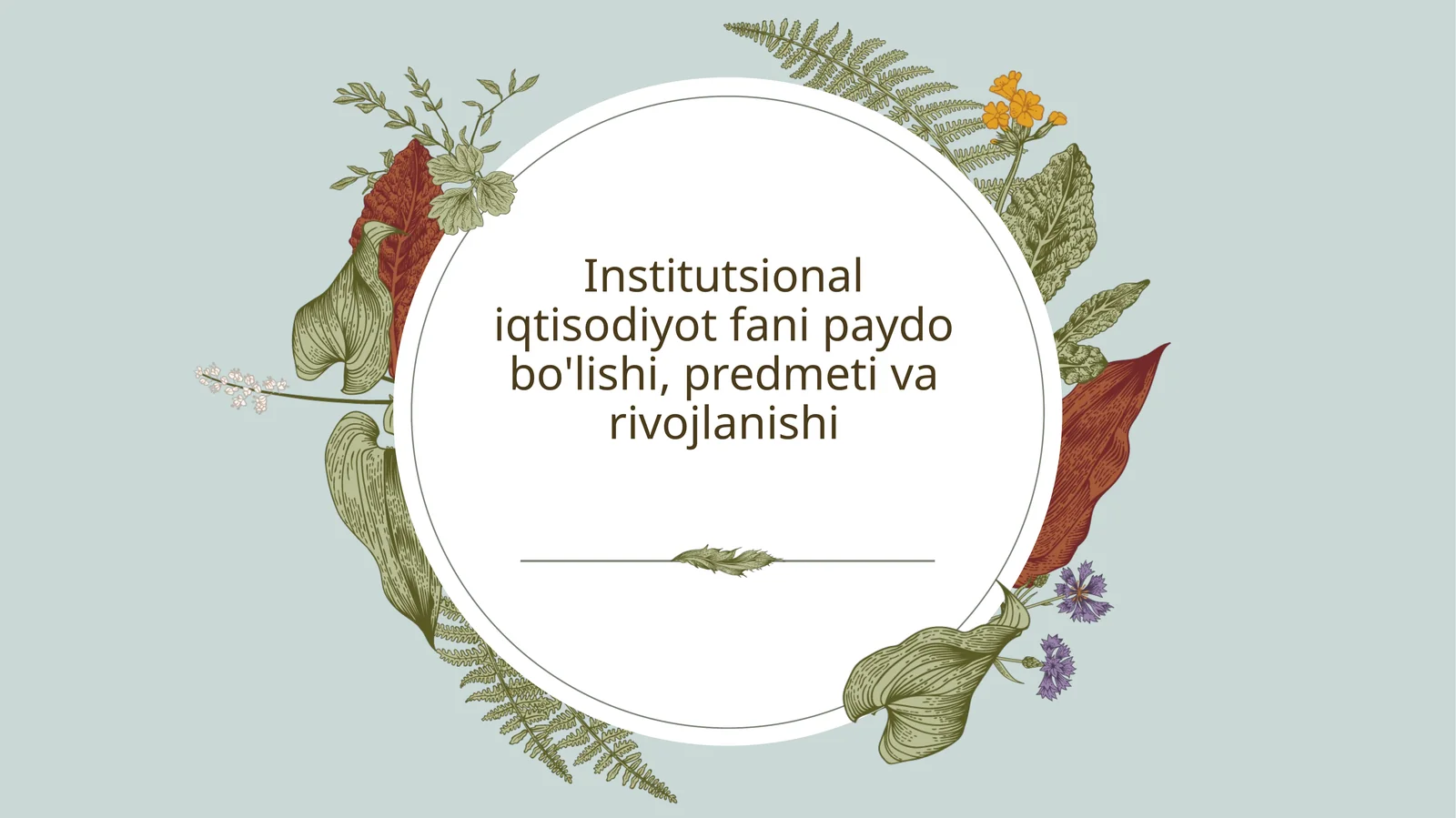 Institutsional iqtisodiyot fani paydo bo'lishi, predmeti va rivojlanishi