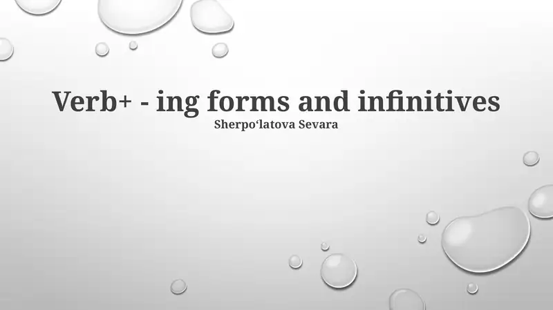Verb+ - ing forms and infinitives
