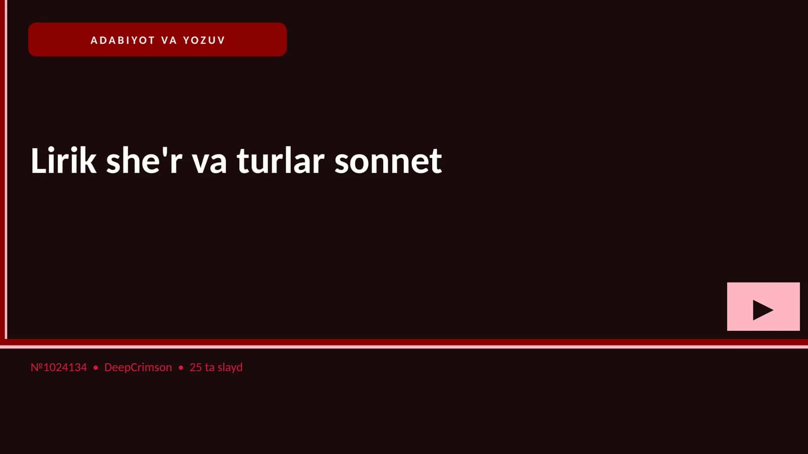 LIRIK SHE'R VA TURLAR SONNET