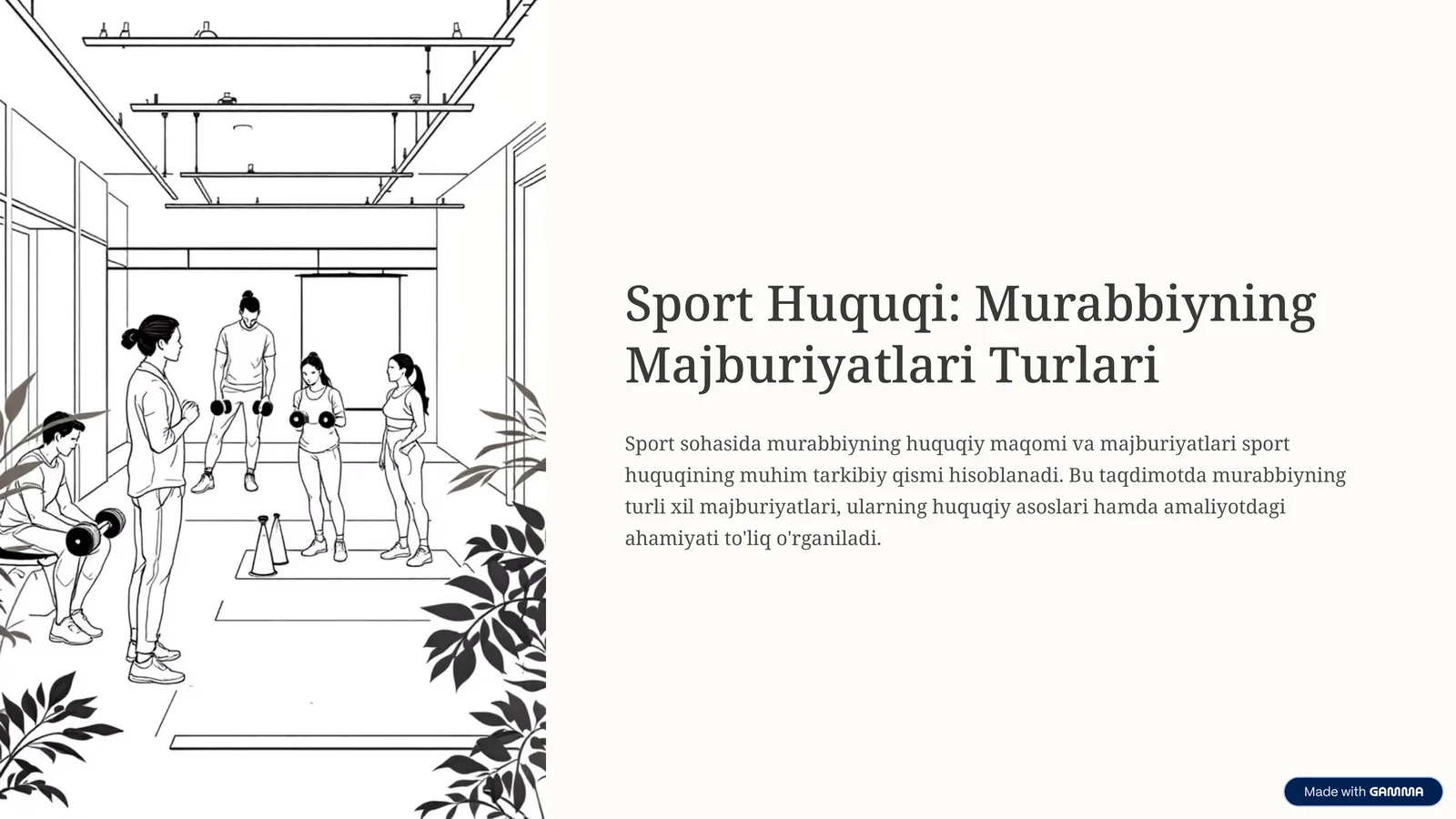 Sport Huquqi: Murabbiyning Majburiyatlari Turlari