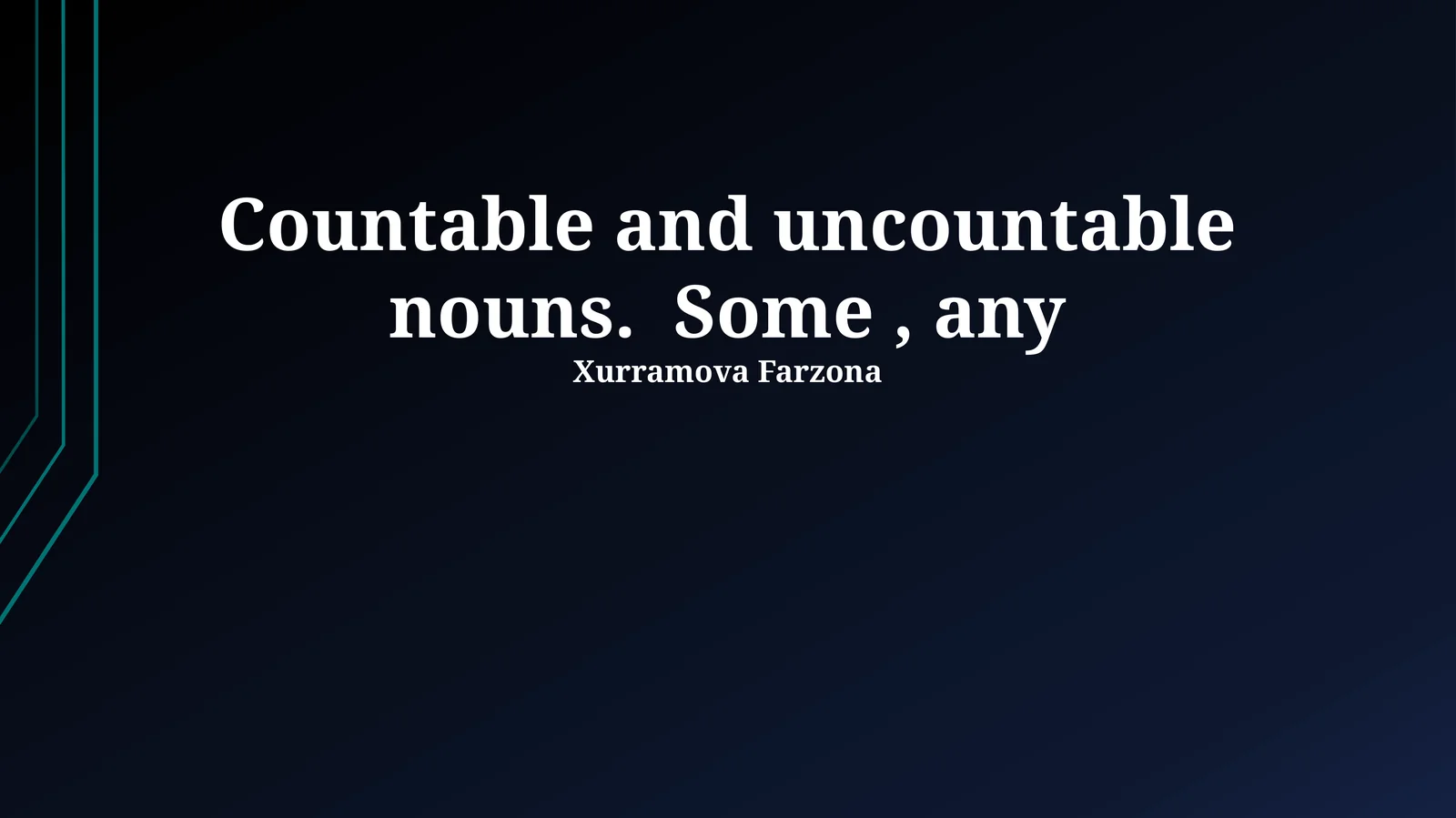 Countable and uncountable nouns. Some, any