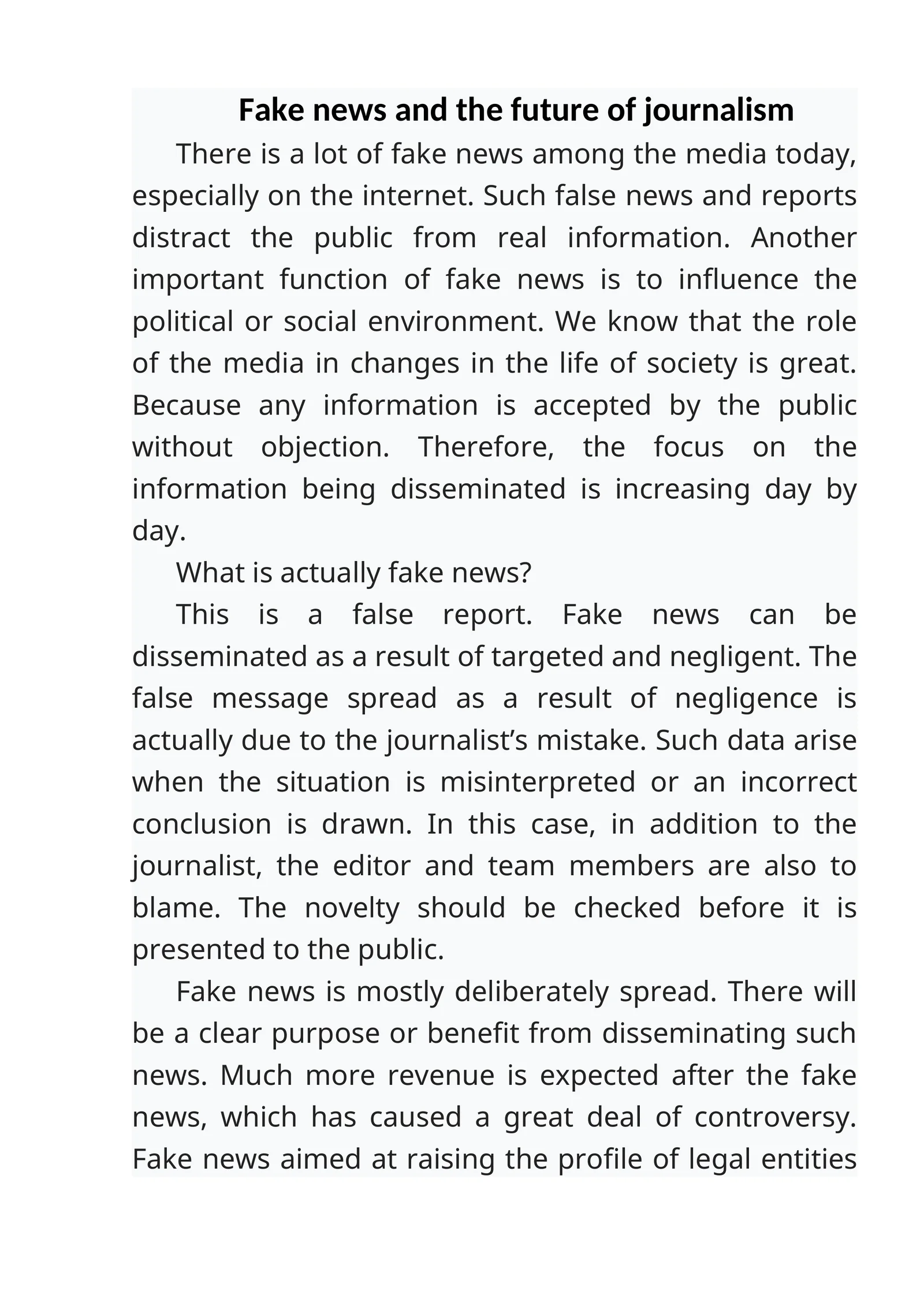 Fake news and the future of journalism