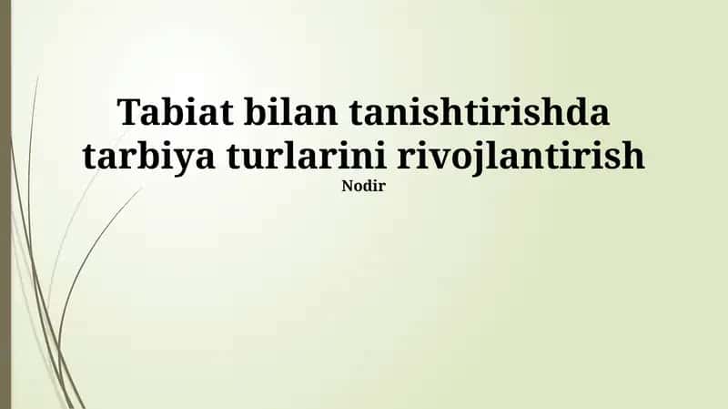 Tabiatshunoslik ta'limi