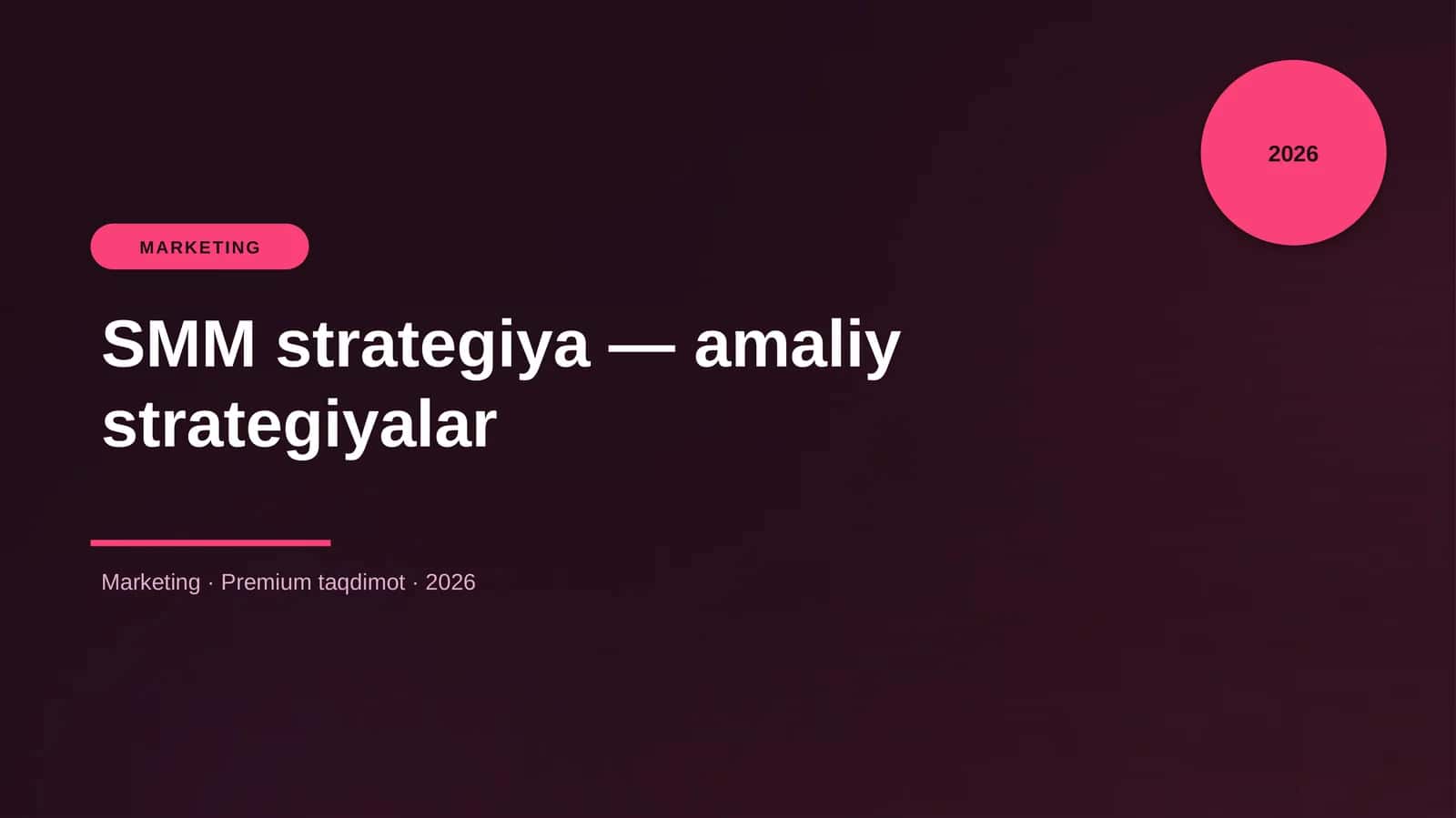 SMM strategiya — amaliy strategiyalar