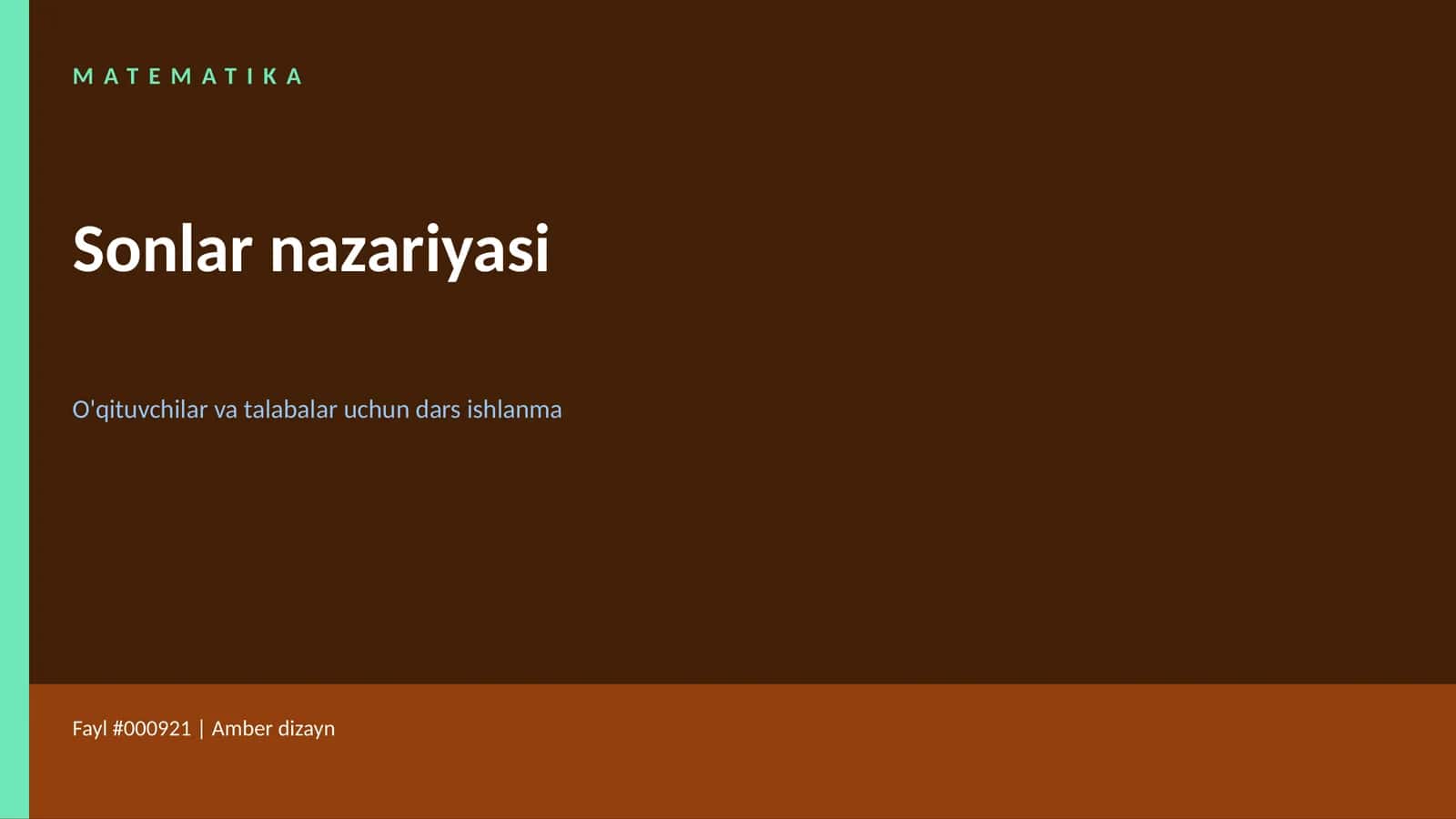 Sonlar nazariyasi