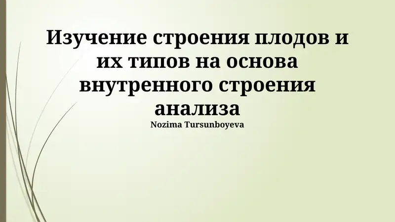 Строение и классификация плодов