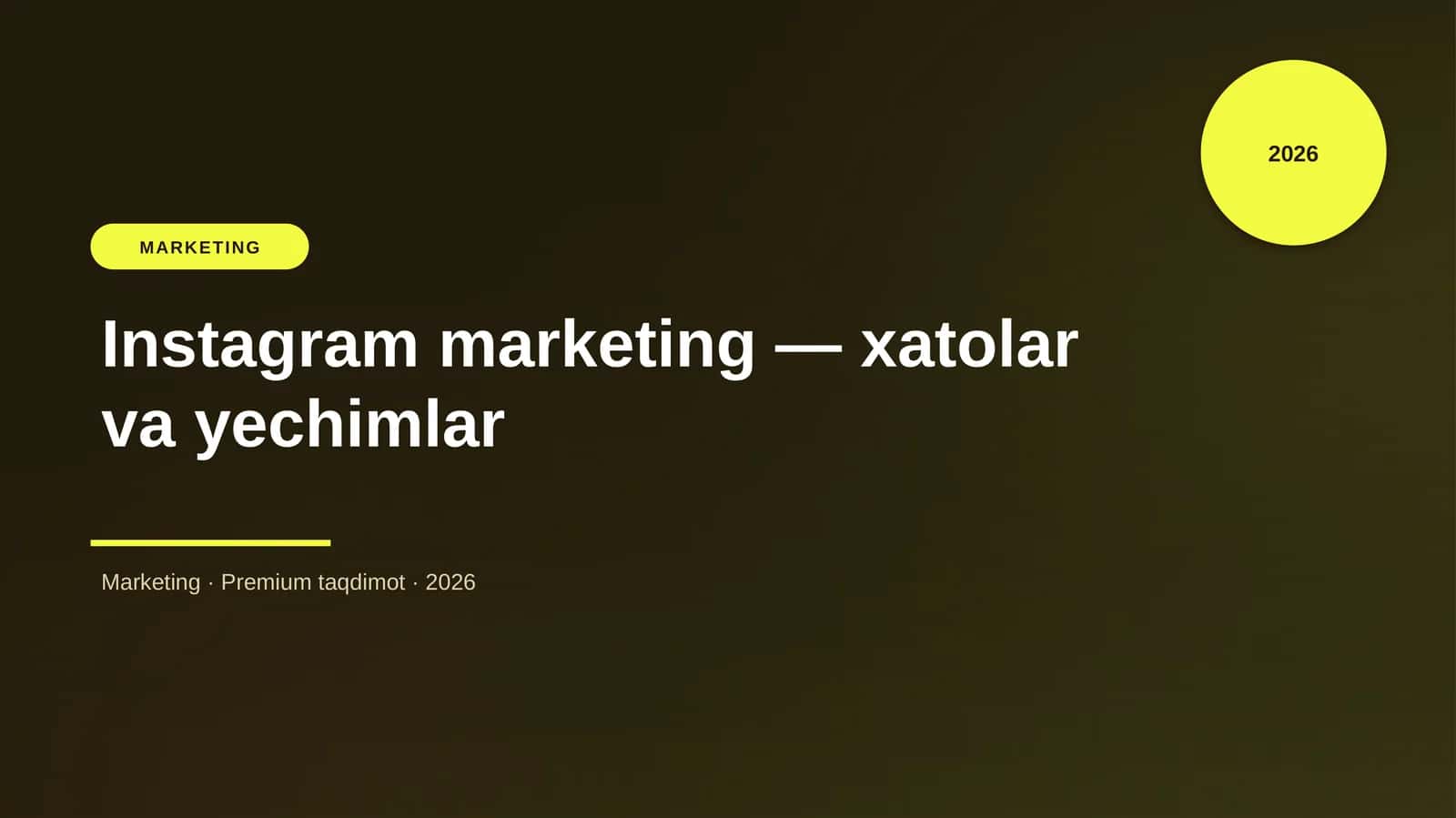 Instagram marketing — xatolar va yechimlar