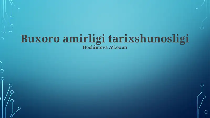 Buxoro amirligi tarixshunosligi