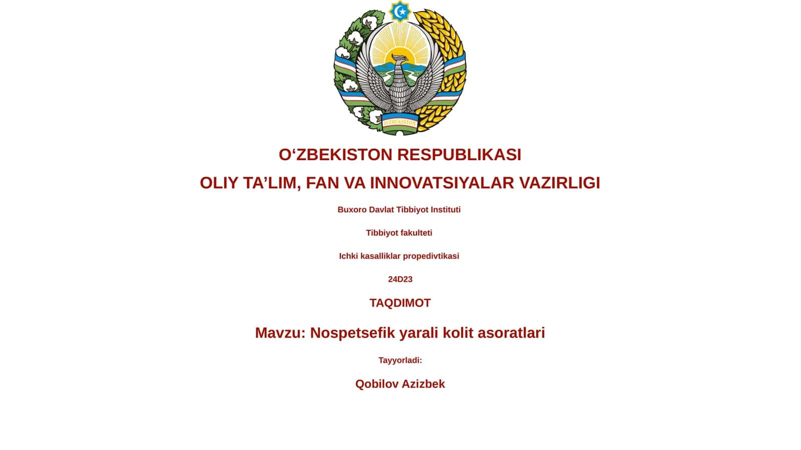 Nospetsefik yarali kolit asoratlari