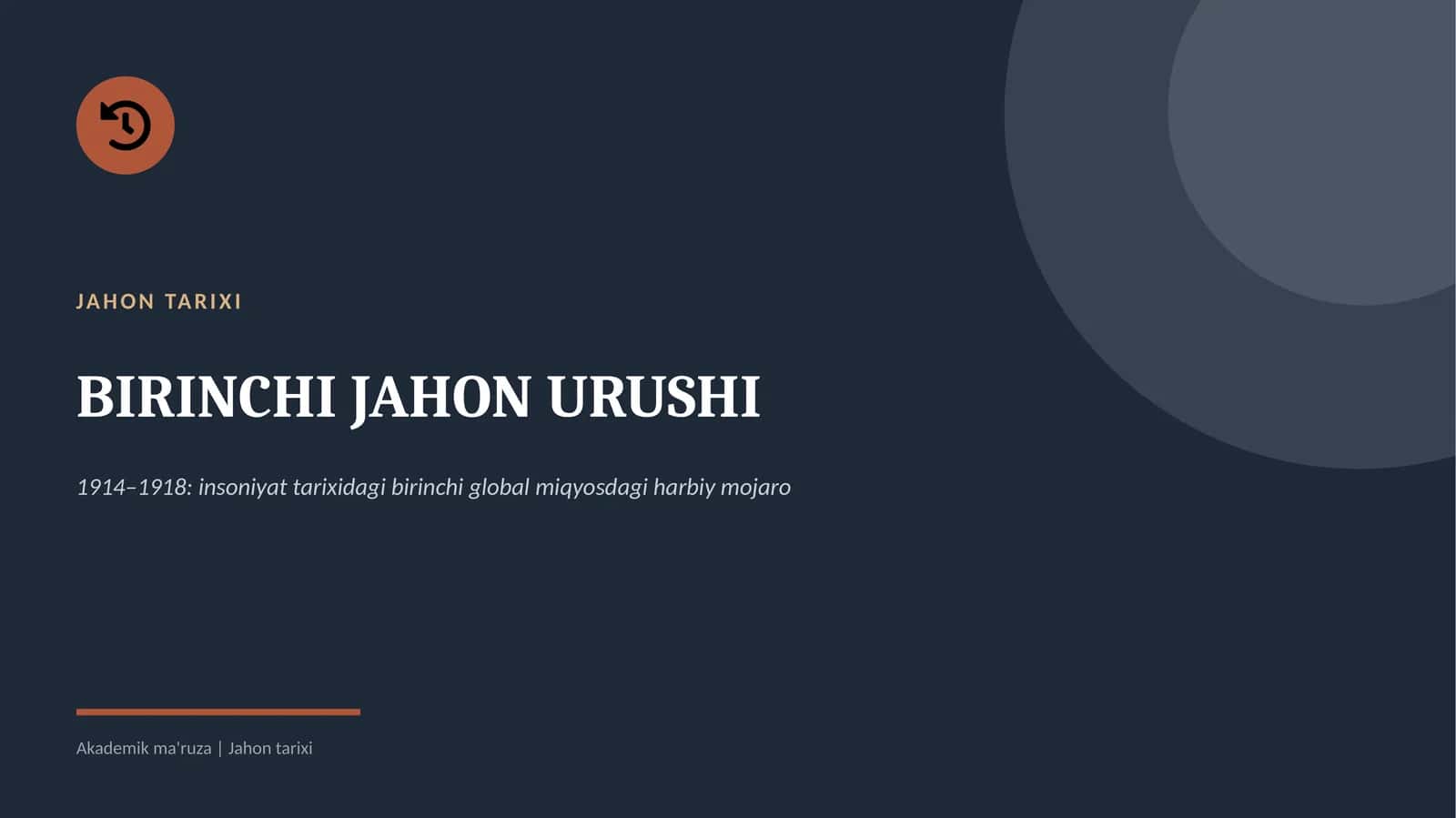 BIRINCHI JAHON URUSHI