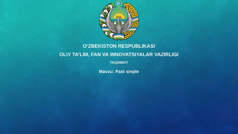 O'tgan oddiy zamon (Past Simple)