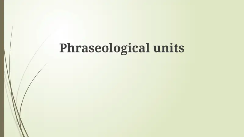 Phraseological units