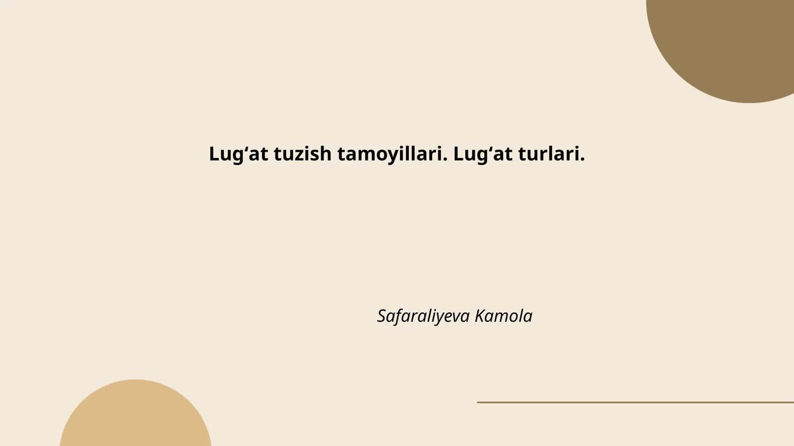 Lugʻat tuzish tamoyillari