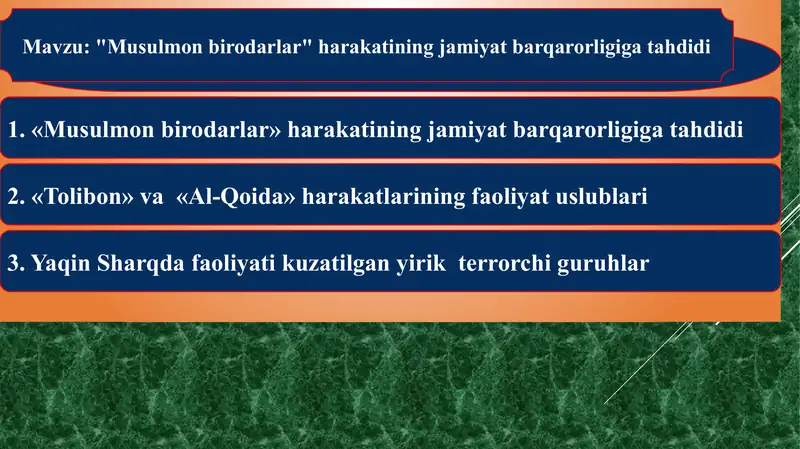 Musulmon birodarlar harakatining jamiyat barqarorligiga tahdidi