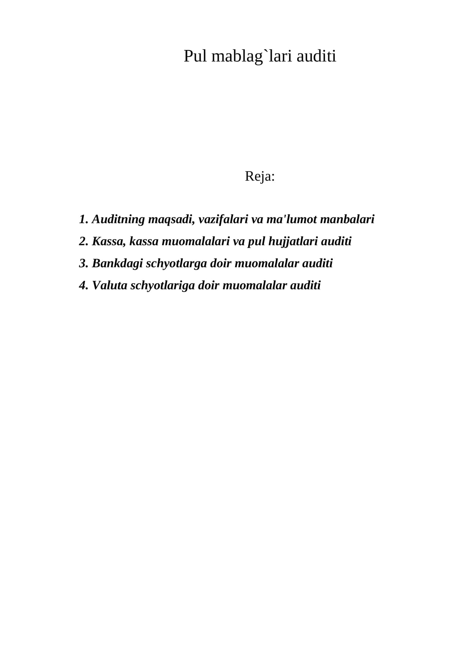 Pul mablag`lari auditi