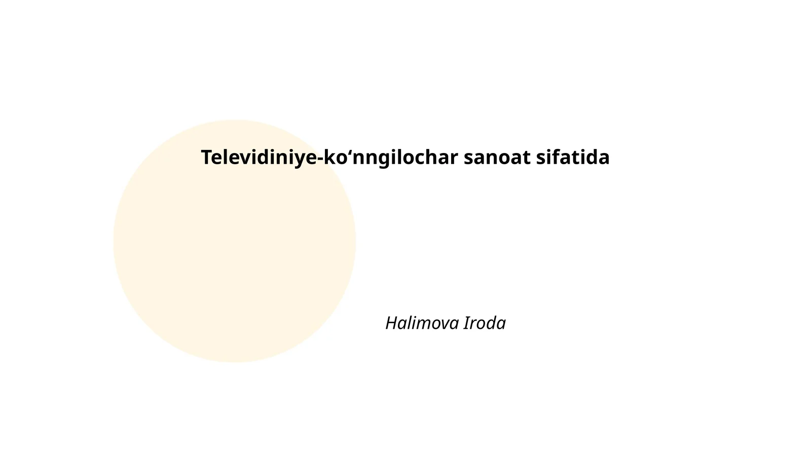 Televidiniye-koʻnngilochar sanoat sifatida