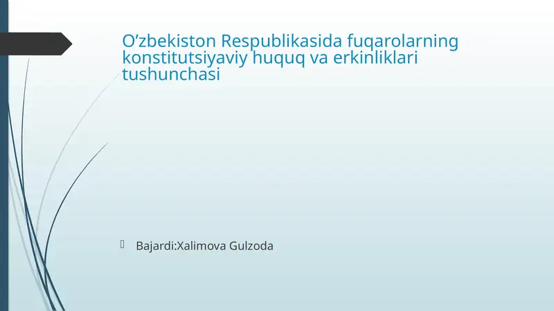 Oʻzbekiston respublikasi fuqarolarining konstitutsiyaviy huquq va erkinliklari