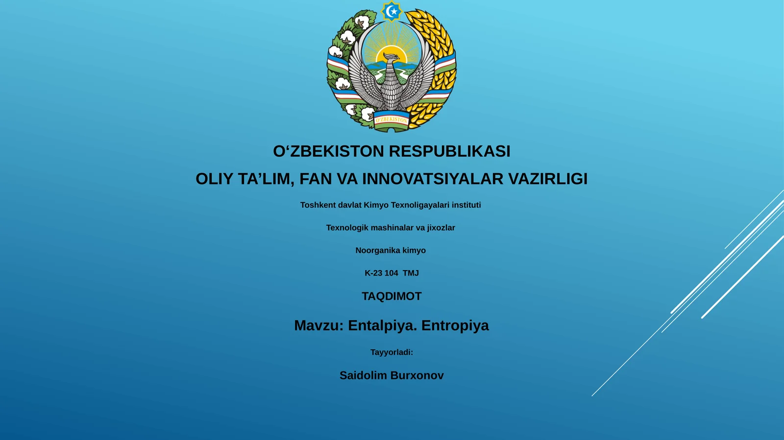 Entalpiya. Entropiya