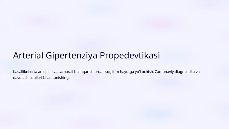 Arterial Gipertenziya Propedevtikasi