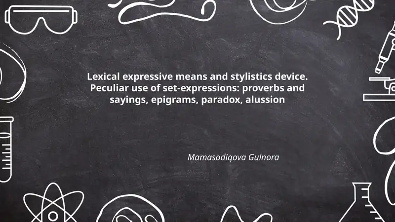 Lexical expressive means and stylistic device