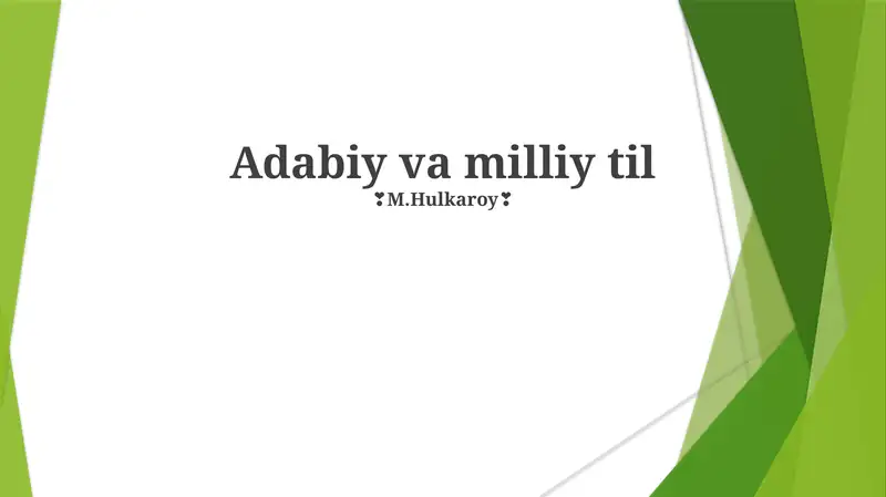 Adabiy va milliy til