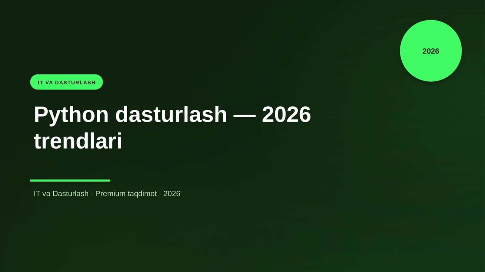 Python dasturlash — 2026 trendlari