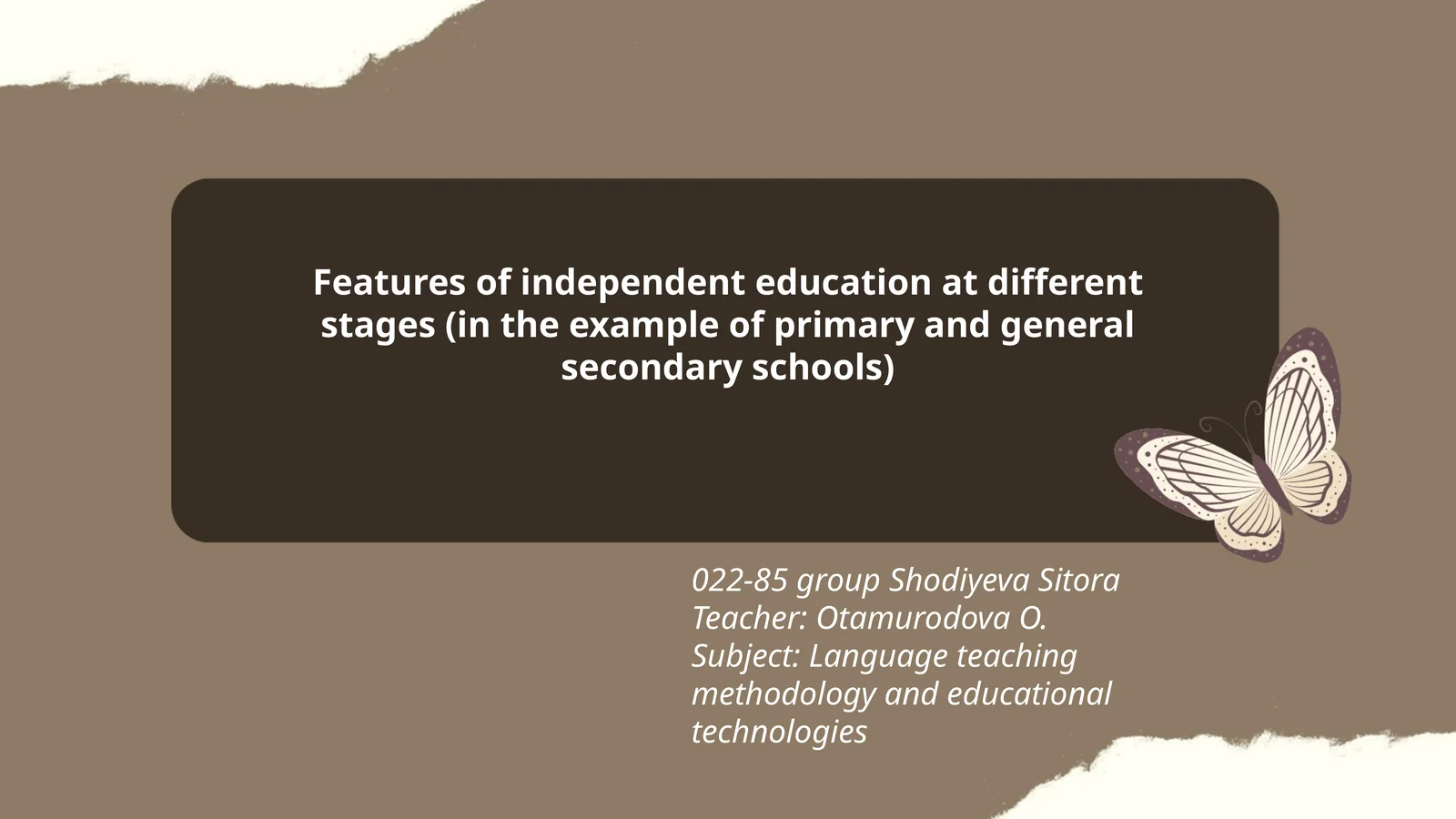 Features of independent education at different stages (in the example of primary and general secondary schools)