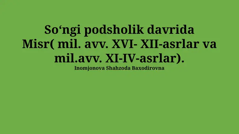 So'nggi podshohlik davrida Misr