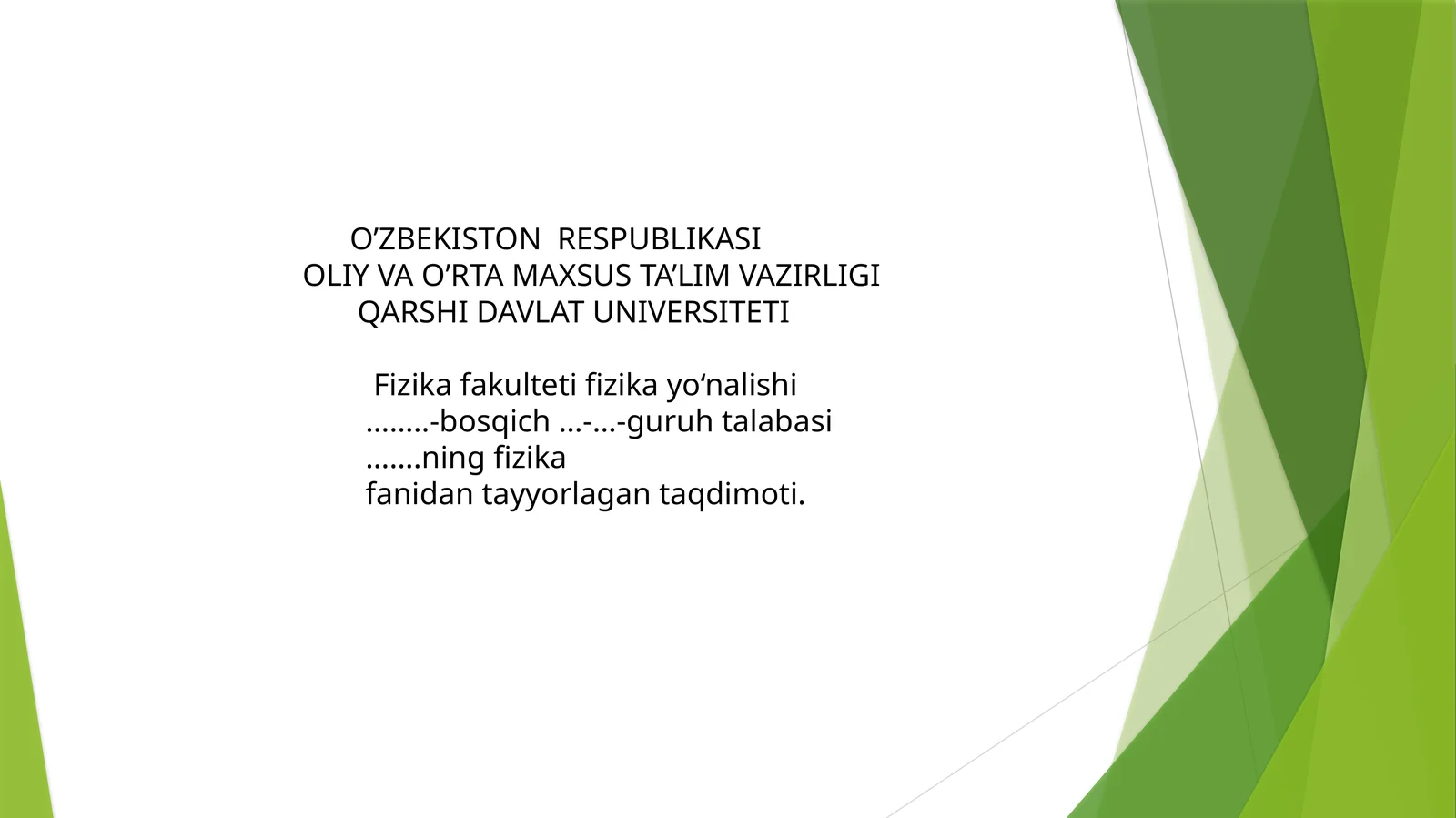 Mexanik quvvat va uning birligi mavzusida tayyor taqdimoti