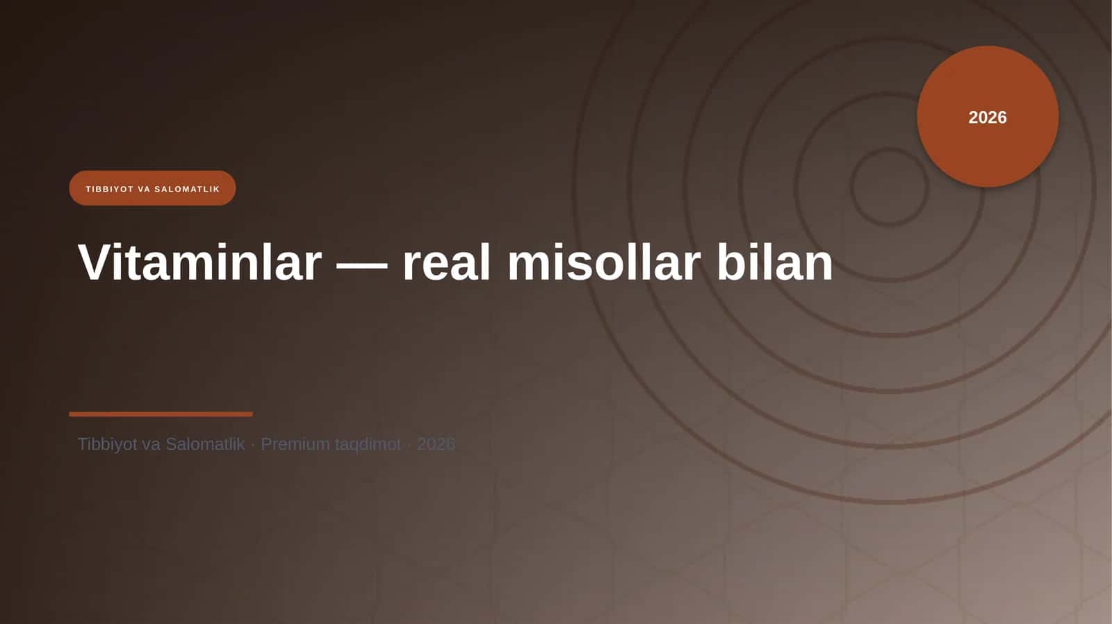 Vitaminlar — real misollar bilan