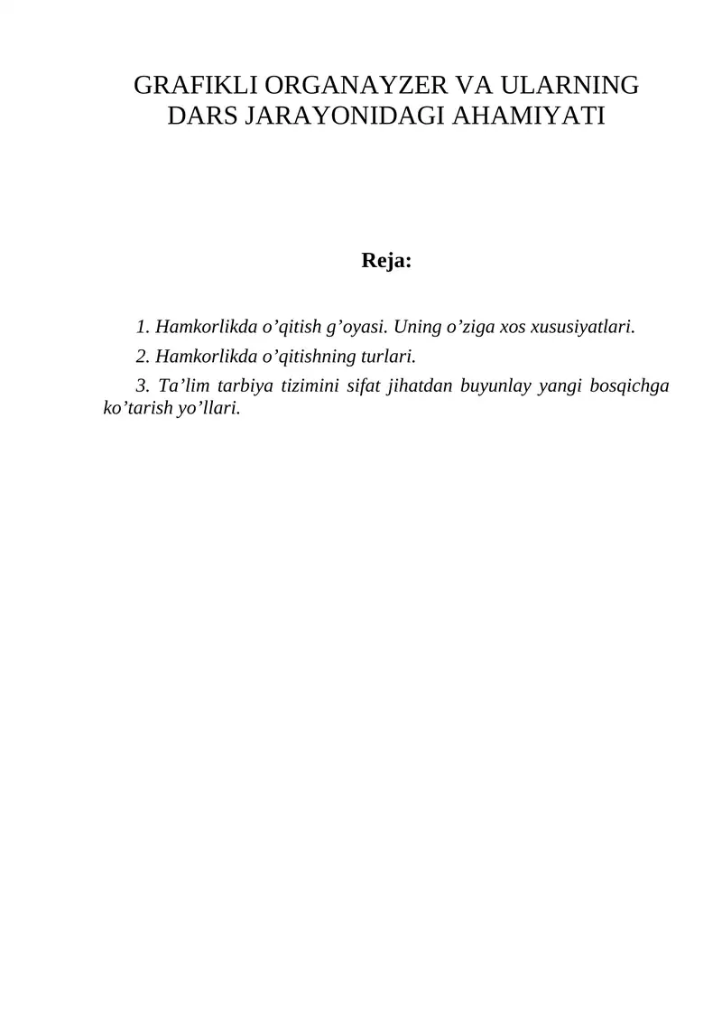 Tanqidiy (tahliliy) fikr shu