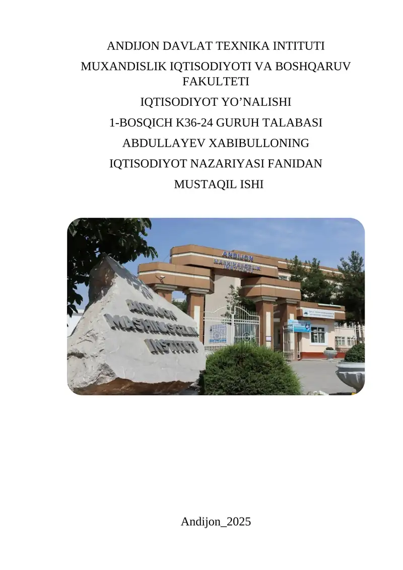 JAMG’ARMA VA UNING HAJMIGA TA’SIR ETUVCHI OMILLAR