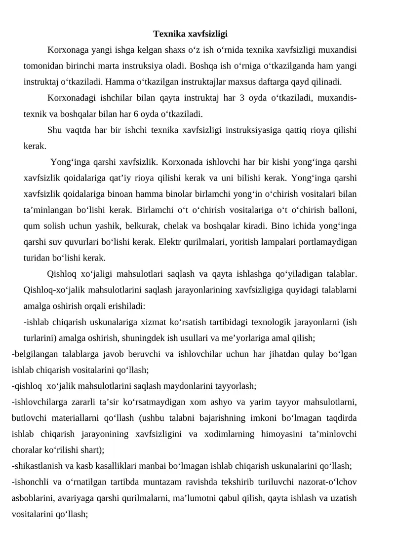 Texnika xavfsizligi