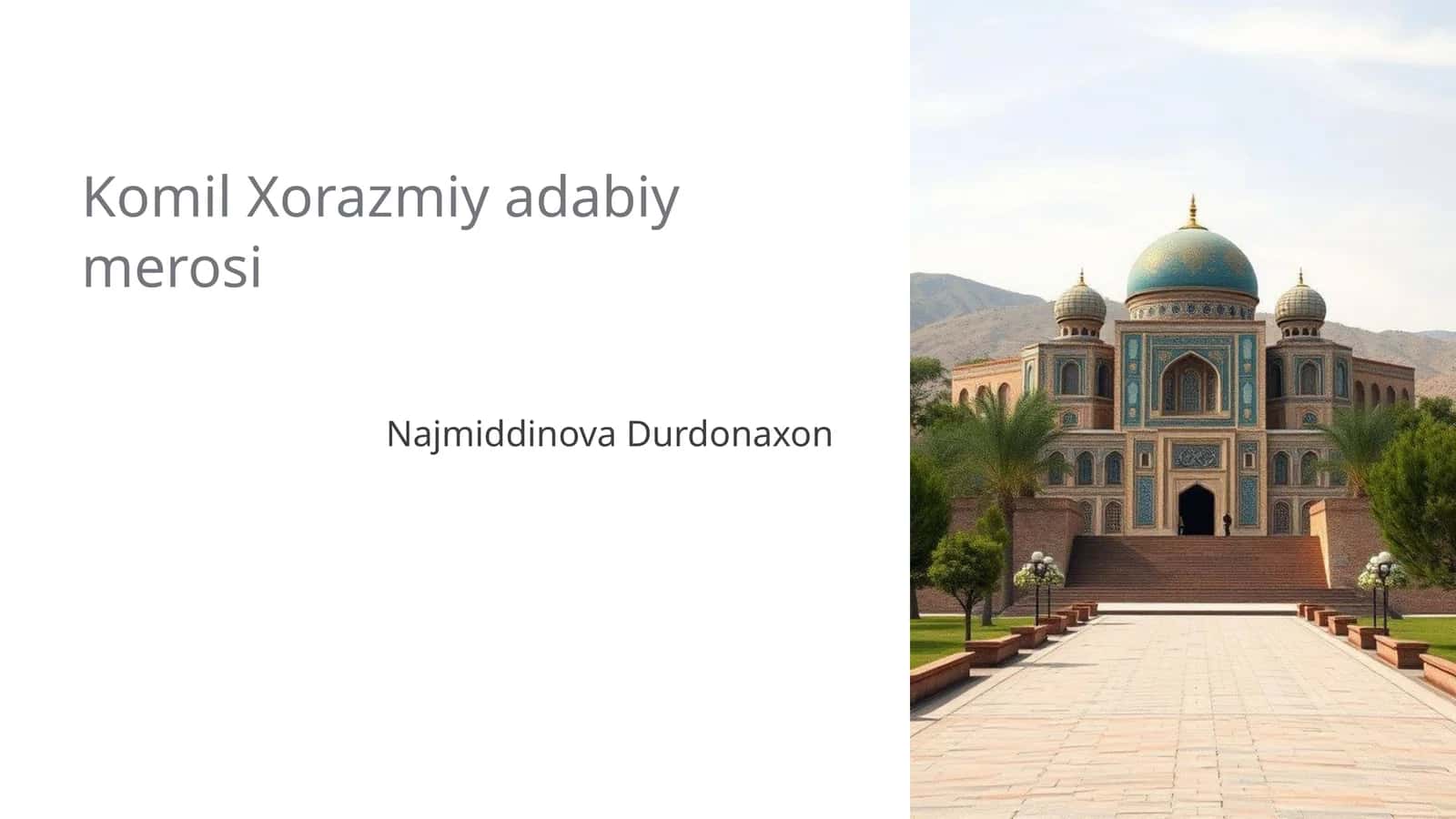 Komil Xorazmiy adabiy merosi