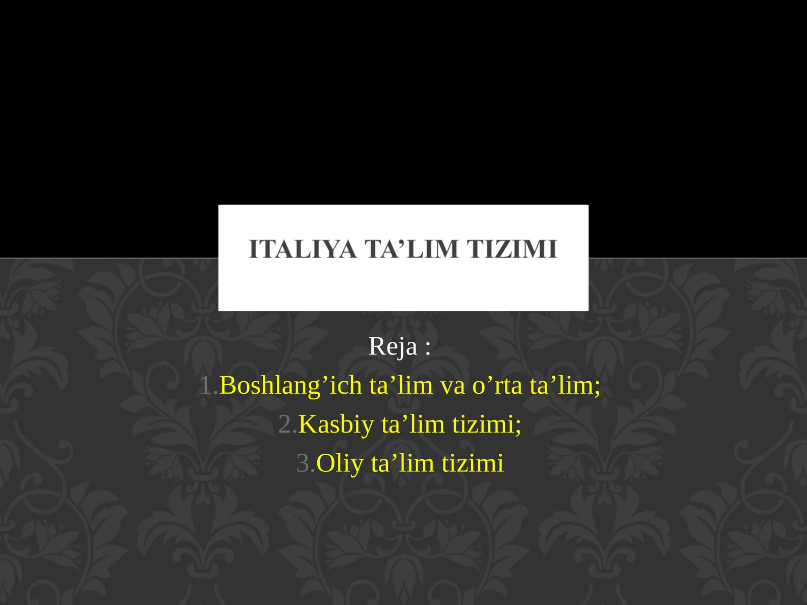 Italiyada ta'lim tizimi