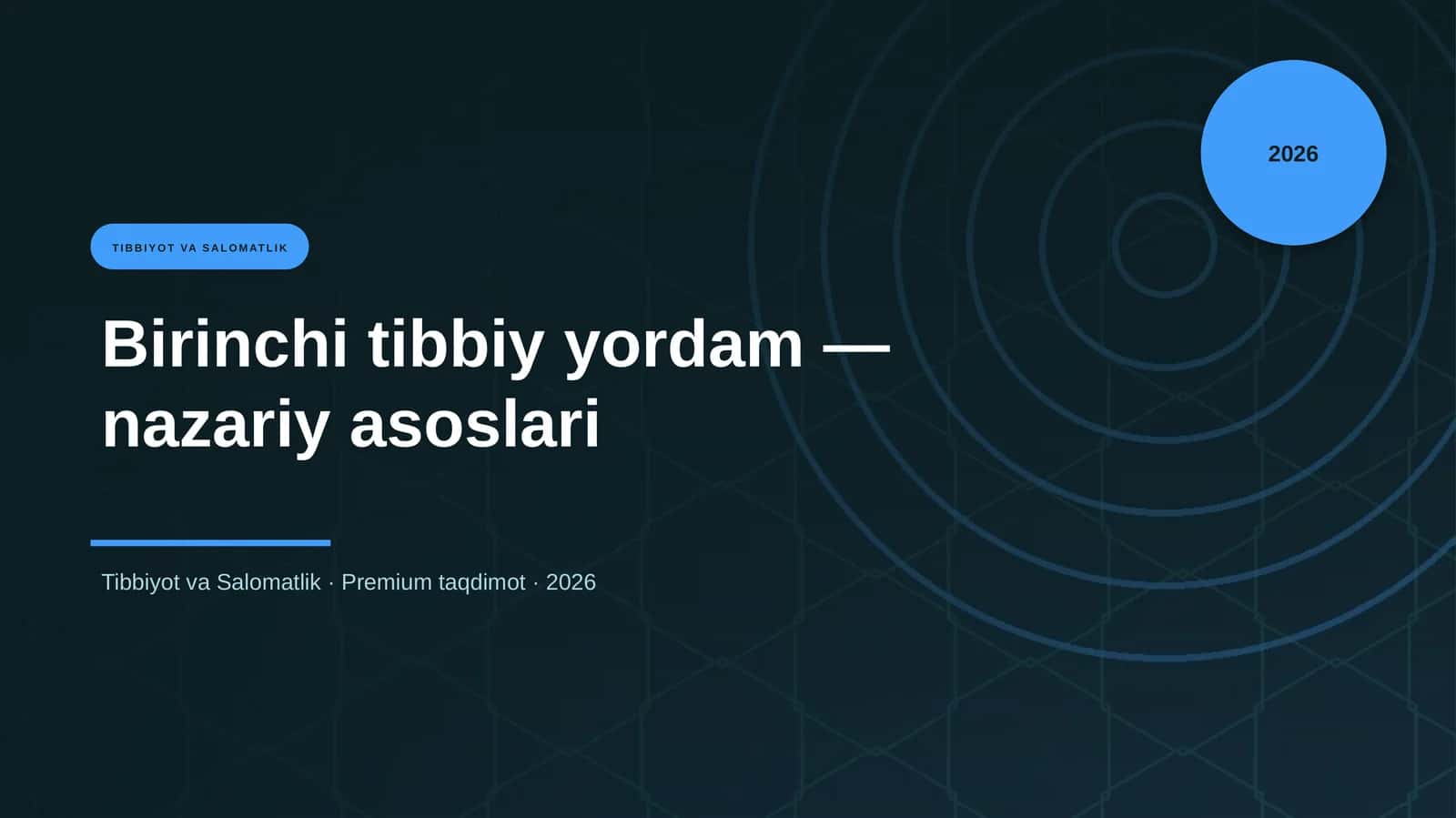 Birinchi tibbiy yordam — nazariy asoslari