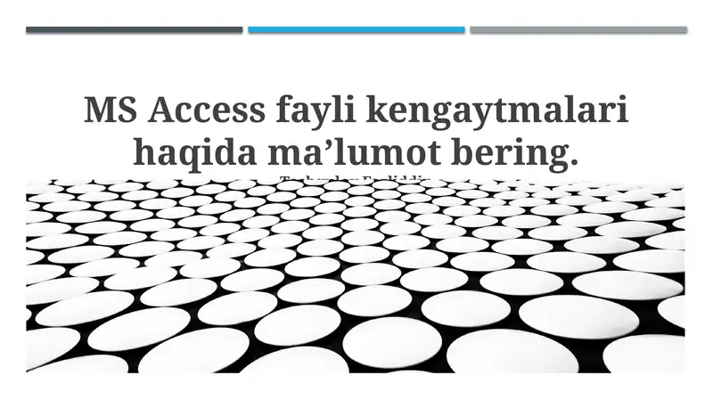 Microsoft Access Fayl Kengaytmalari