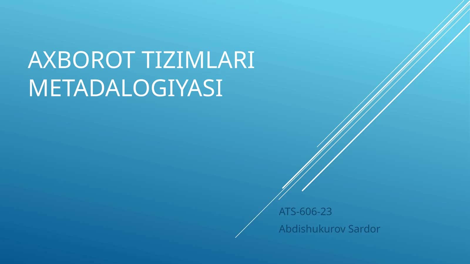 Axborot tizimlari metadalogiyasi