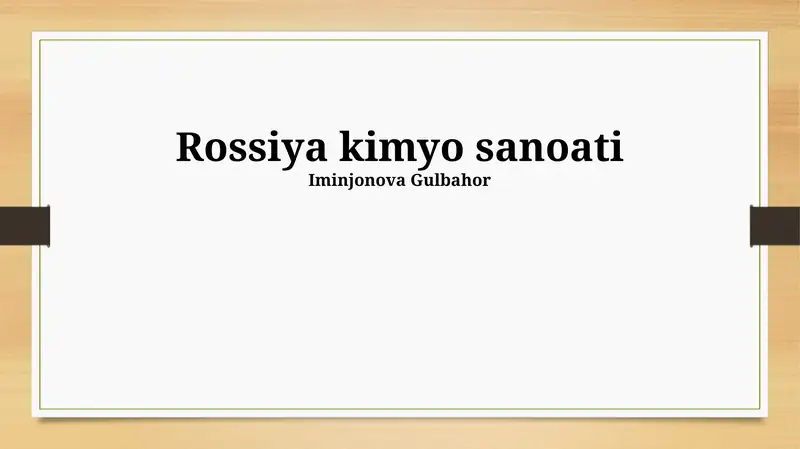 Rossiya kimyo sanoati
