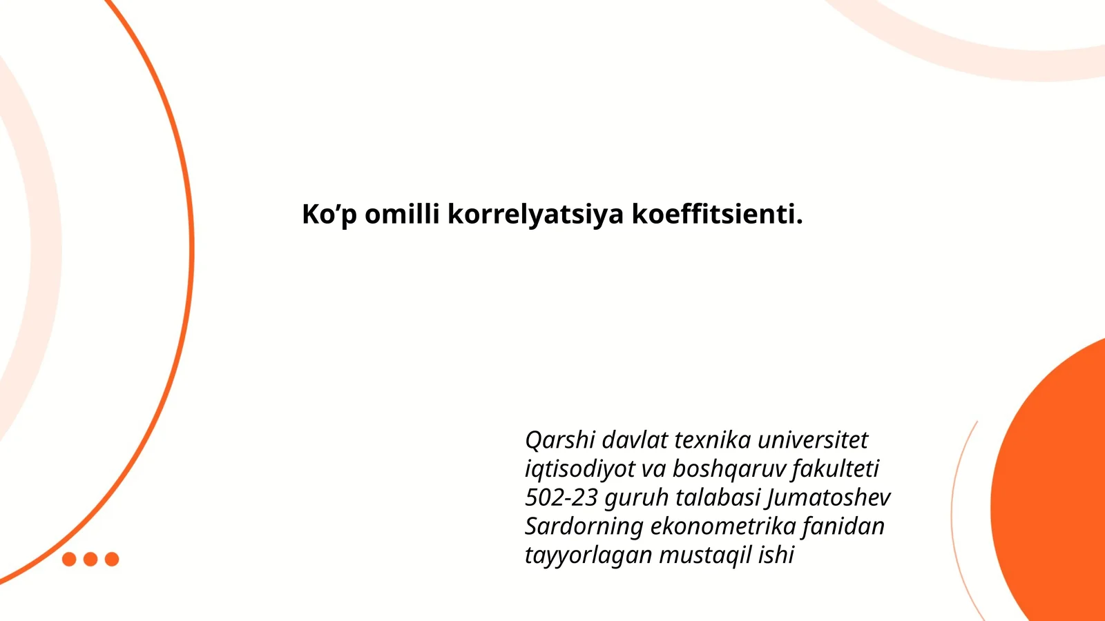 Ko’p omilli korrelyatsiya koeffitsienti