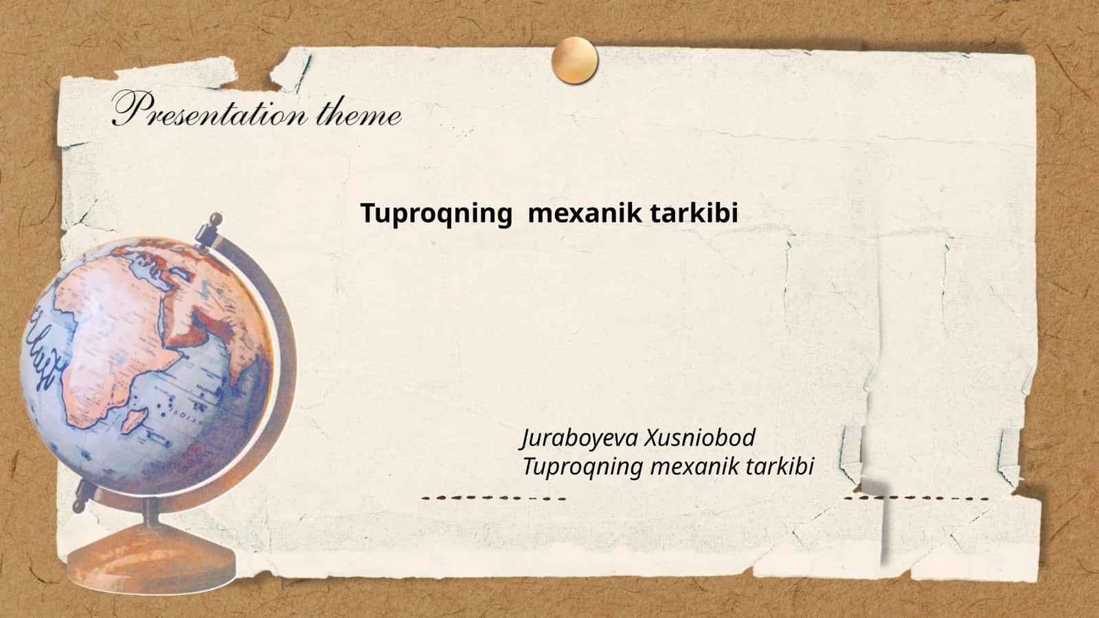 Tuproqning Mexanik Tarkibi