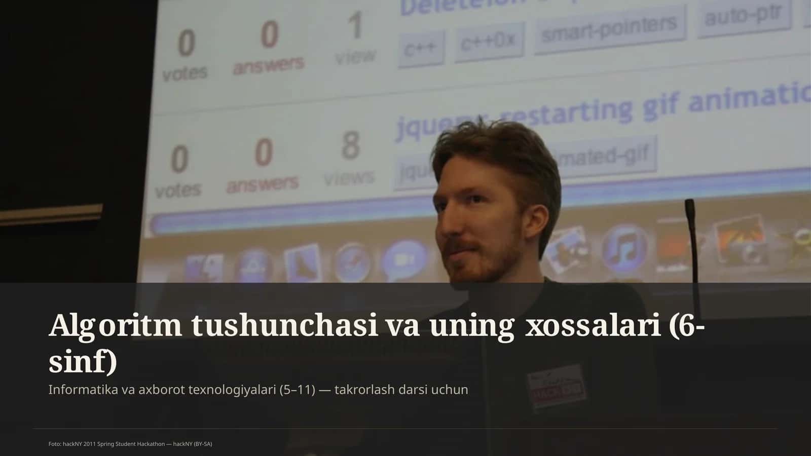 Algoritm tushunchasi va uning xossalari (6-sinf)