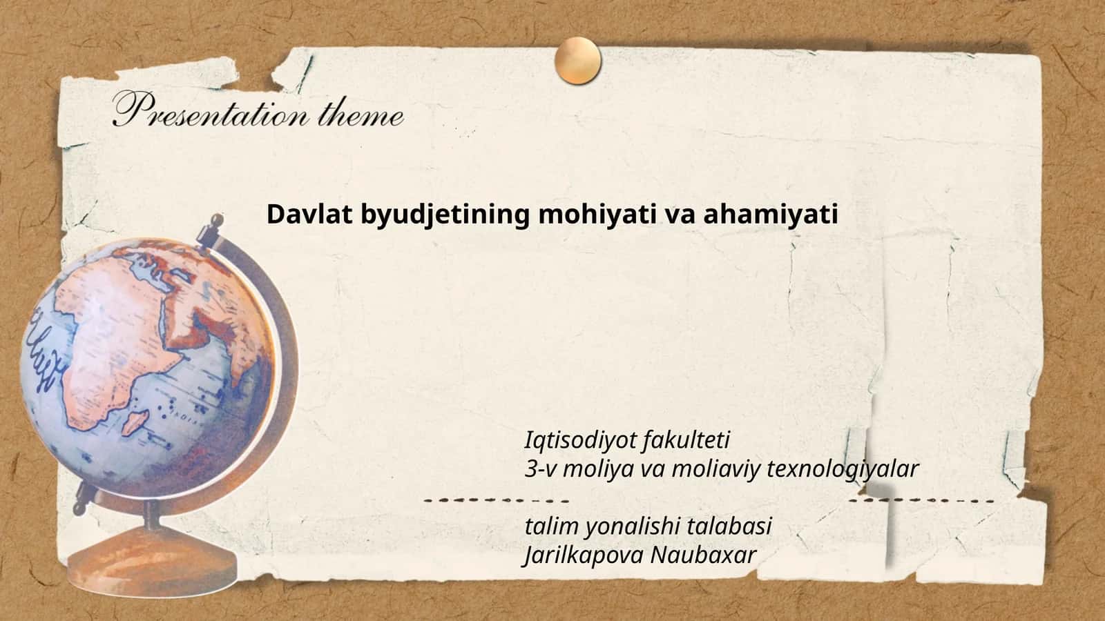 Davlat byudjetining mohiyati va ahamiyati