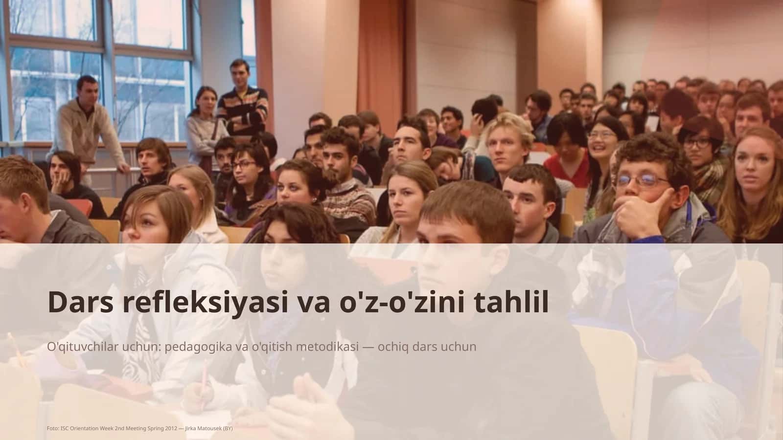 Dars refleksiyasi va o'z-o'zini tahlil