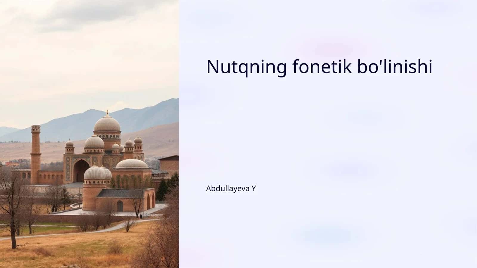 Nutqning fonetik bo'linishi